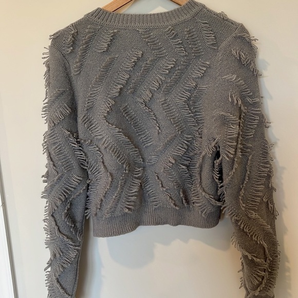 Milly Knit Sweater Loop Fringe Crop Top - Picture 8 of 8